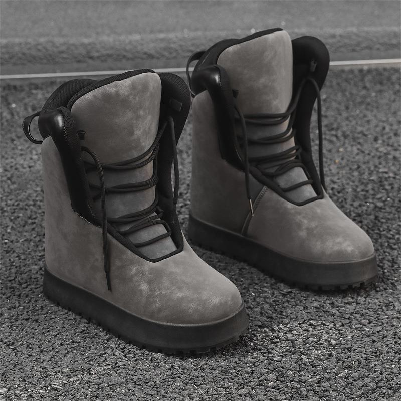 Cross-border 2025 New Men's Shoes Autumn High-top Niche Gypsum Boots Thick Sole Bread Casual Boots Y01