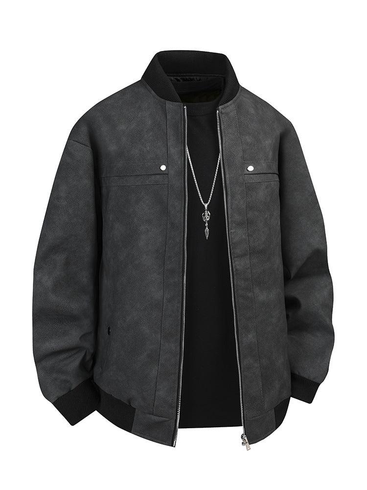 [Cross Border] Leather Men's 2025 New Men's pu Leather Jacket Biker Jacket Leather Men
