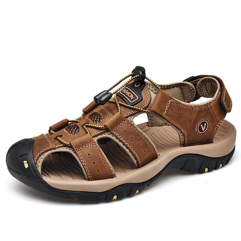 Cross-Border Large Size Sandals Men's Summer New Casual Toe-Cap Sandals Men's Outdoor Non-Slip Beach Shoes Size 48