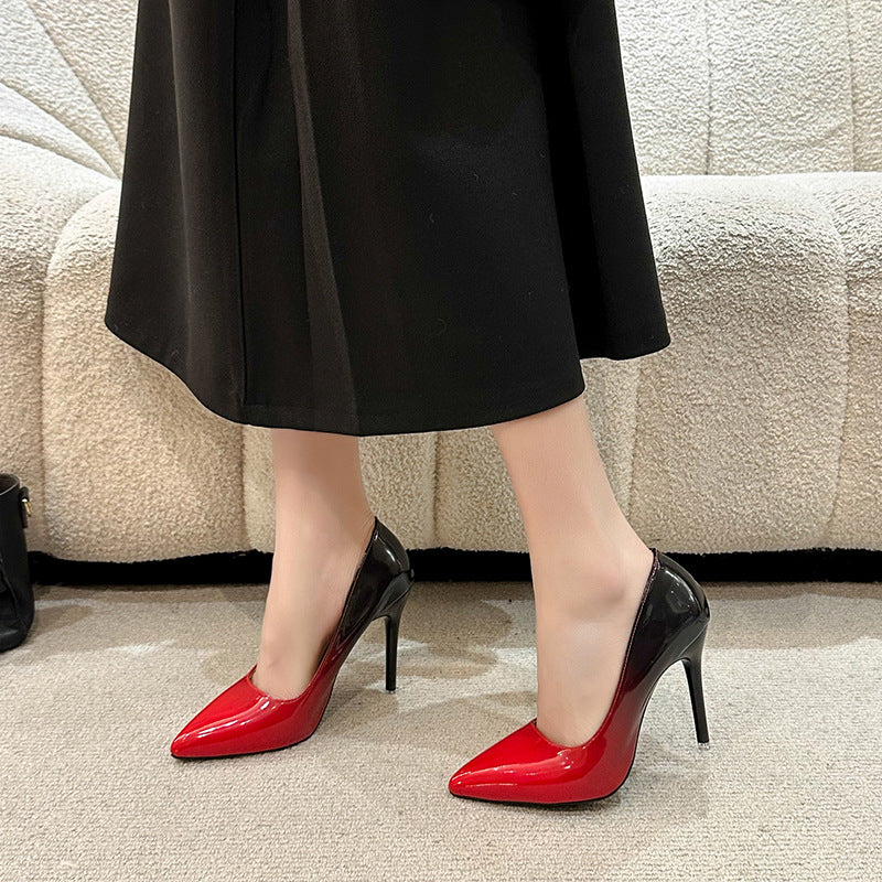 High Heels Women's 2025 Spring and Autumn New Sexy Pointed Stiletto Heel All-match Fashionable Shallow Mouth plus size Single-layer Shoes for Women