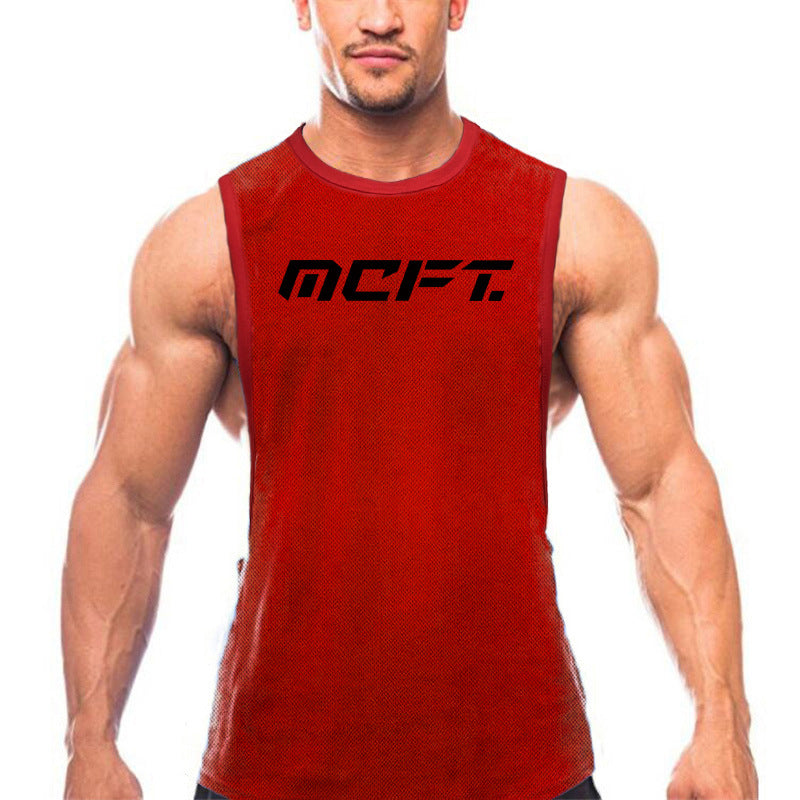 Muscle Men's Fitness Vest tight slim-fit quick-drying I-shaped vest breathable training T-shirt waistcoat sportswear American style