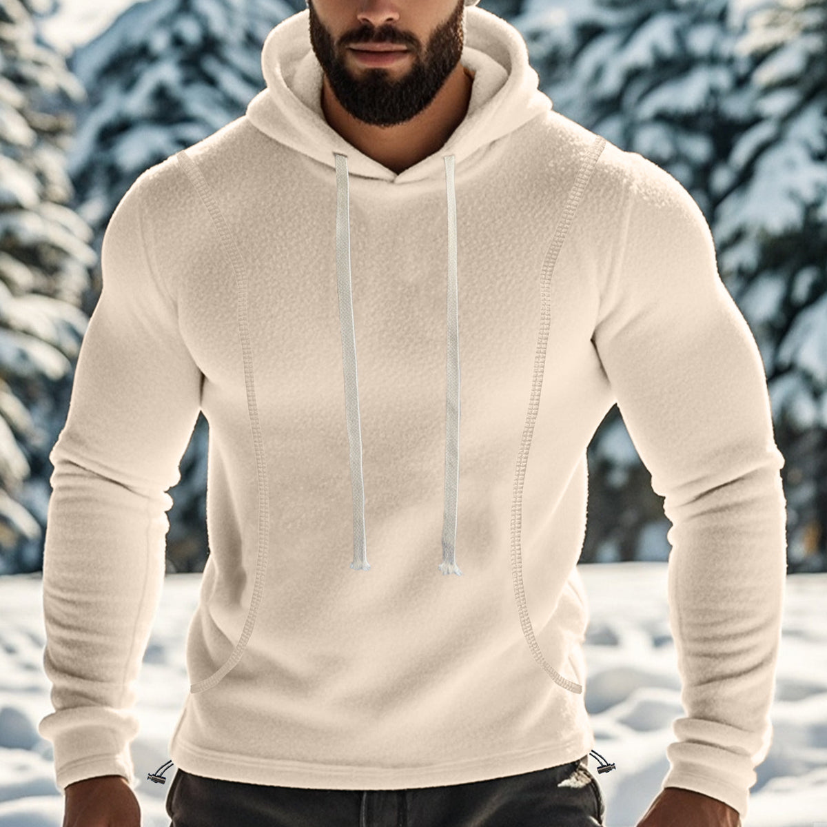 Cross-border Amazon autumn and winter  polar fleece hooded solid color sweater fleece-lined warm sports pullover hoodie