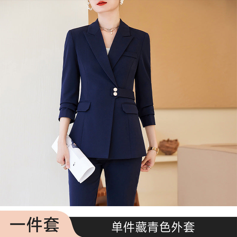 Professional suit suit women's spring and autumn elegant slim waist design suit workplace work clothes commuter work clothes