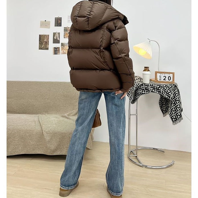 Women's Cotton Jacket 2026 Fashionable New Autumn and Winter Short Puffer Jacket Korean Style Fleece-Lined Thickened Warm Hooded Coat