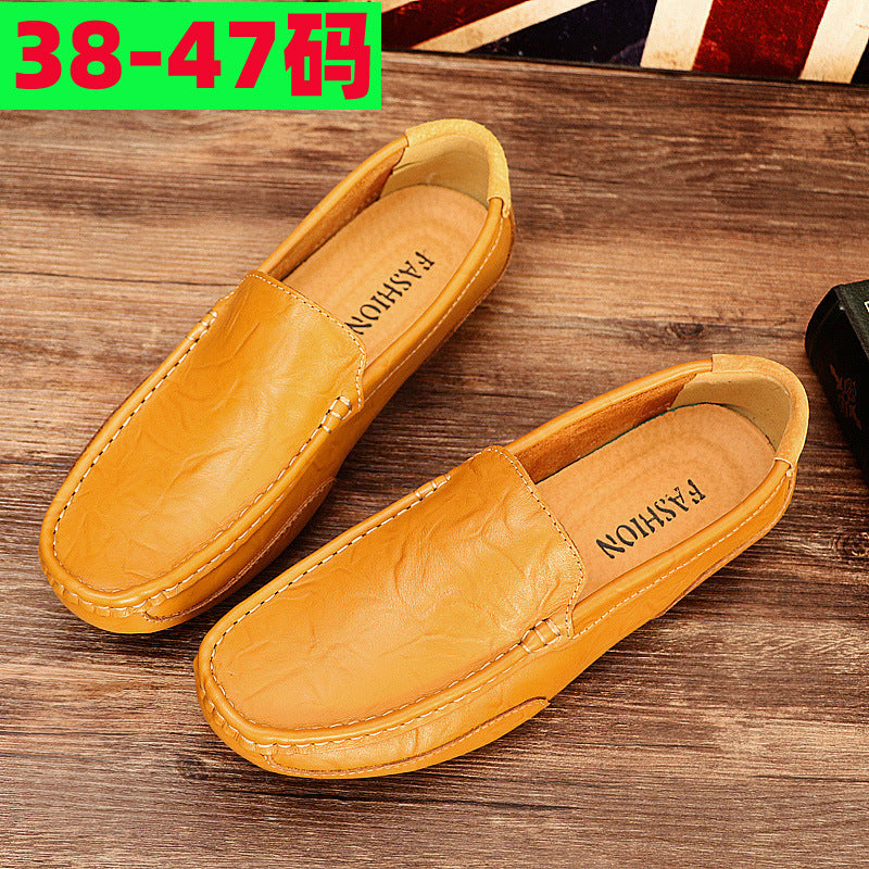 Men's Loafers 2026 Summer Genuine Leather Soft Surface Soft Sole Casual Men's Shoes Large Size 45 Slip-On Leather Shoes 46 47
