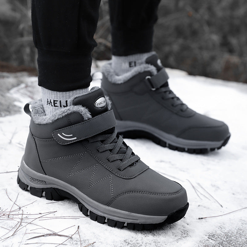 Winter Old Man Cotton Shoes Big Cotton Men's fleece-lined Thickened Warm Big Cotton Men's Outdoor Snow Boots Women's Shoes High-top Cross-border