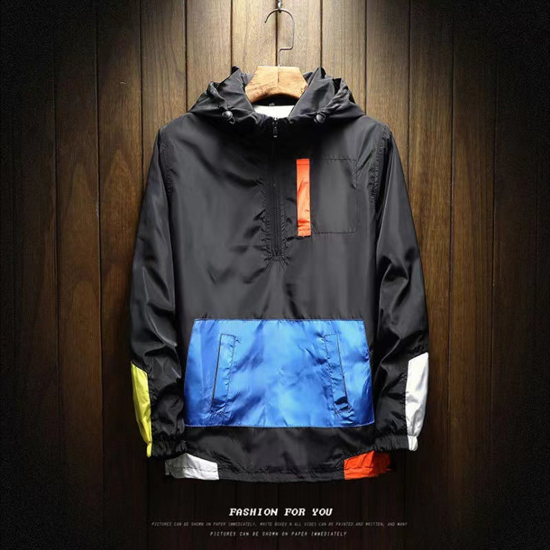 K-Style 2025 New Spring Men's/ women's Hooded Jacket Men's Color Matching Trendyy Loose Casual Pullover Baseball Uniform for Men