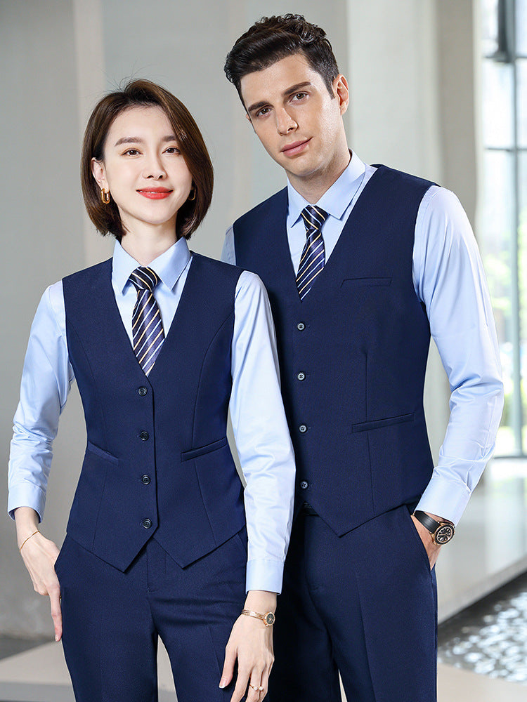 Sapphire blue suit men and women commuting high-end professional temperament civil servant interview suit large size hotel work clothes