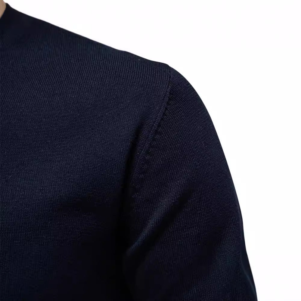 V-Neck 2024 Knitwear Pure Color Men's Knitwear Men's Cross-Border Black Cotton Knitwear Trendyy Autumn and Winter New Green