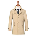 Windbreaker Men's Autumn New Mid-length Young Men's British Style Coat Chinese Style Cardigan Large Dress