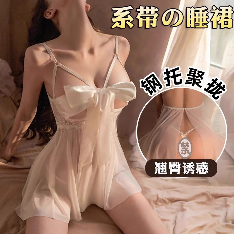 Sexy Underwear Sexy Pajamas Women's Temptation Gather Steel Bracing Small Chest Showing Big Tease Passion Hot suit