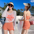 Student Two-Piece Swimsuit for Women 2026 New Conservative Swimwear Plus Size Slimming Hot Spring Three-Piece Set Bathing Suit