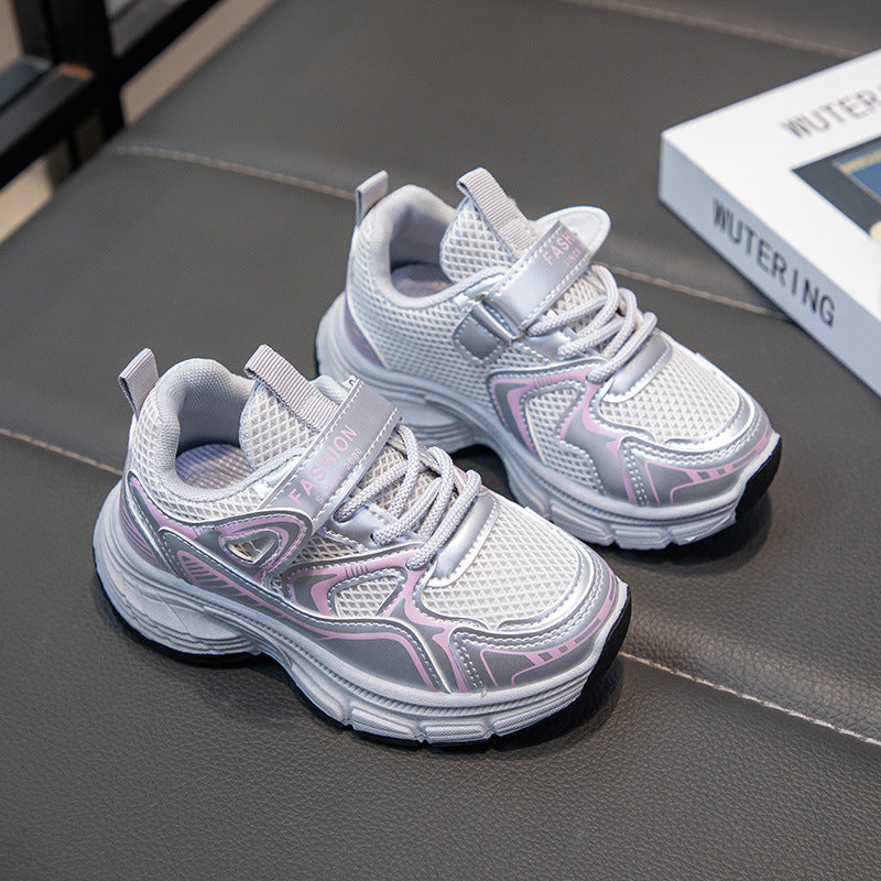 Children's Sports Shoes 2025 Spring & Fall New Popular Fashion Internet Celebrity Soft Sole Dad Casual and Comfortable Sports Shoes Trend