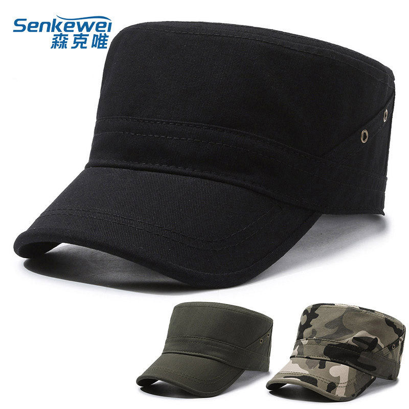 Hat Men's Single Hat Flat Top Hat Single Hat Men's Middle-aged Sun Hat Spring and Autumn Sun Hat Men's Casual Hat