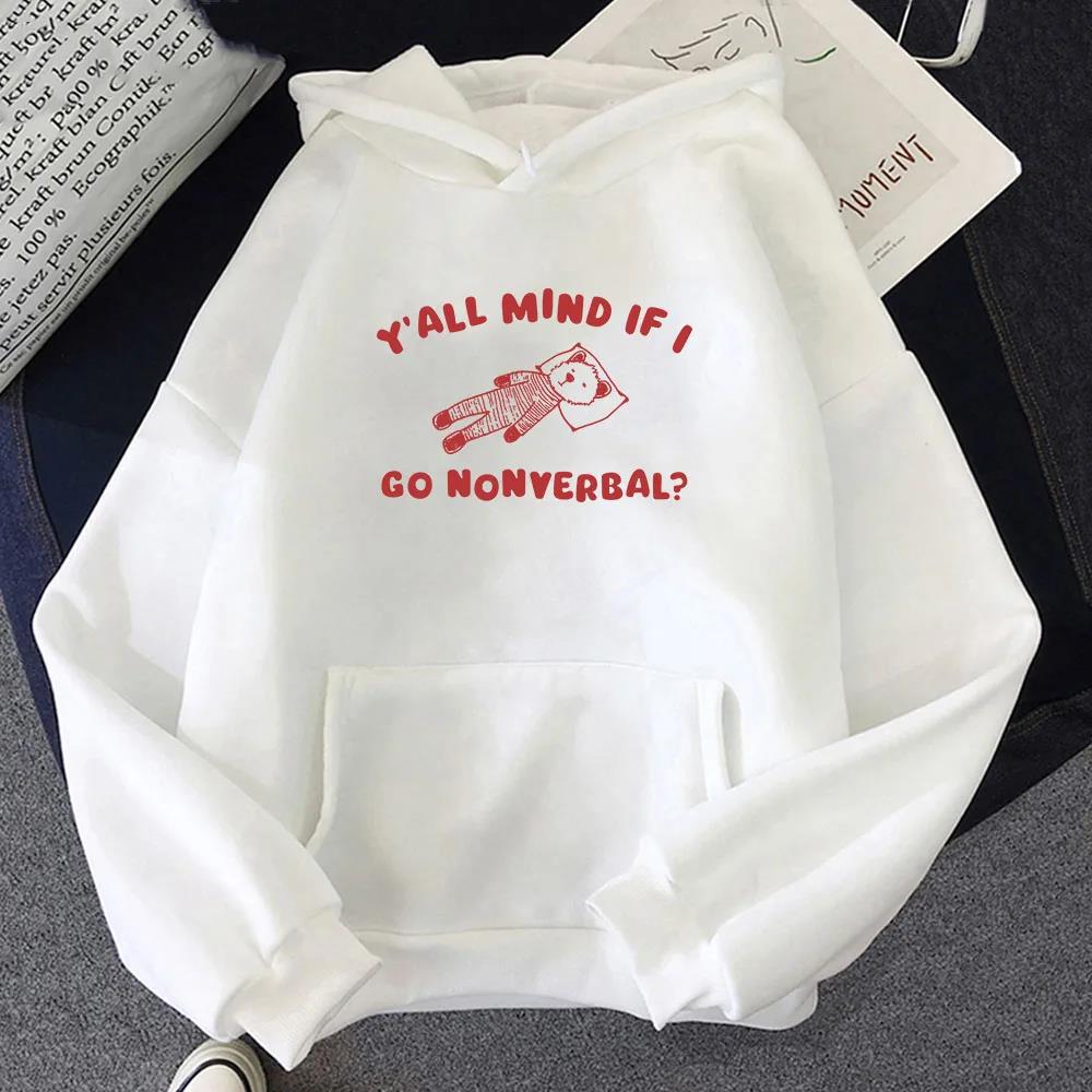 Yall Mind Kawaii Cartoon Graphic Print Hoodies Long Sleeve