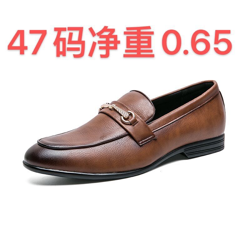 Cross-border plus size loafers loafers low-top business British one-step legged beanie stylist men's shoes wholesale