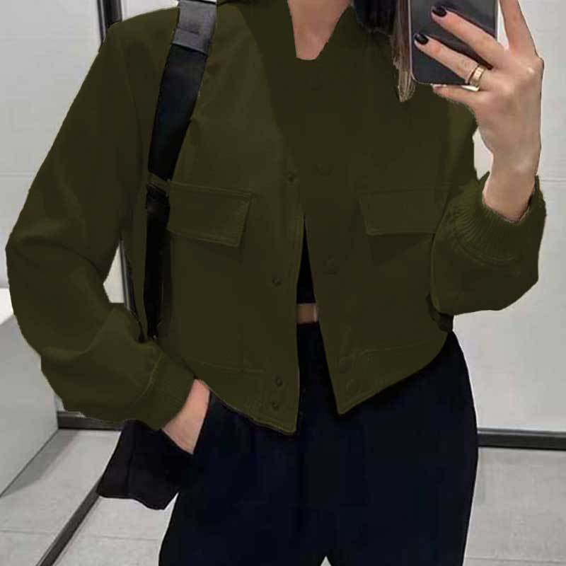 Coat Spring and Autumn Independent Station European and American Women's New Temperament Commuter Solid Color Women's Jacket Cross-border Foreign Trade