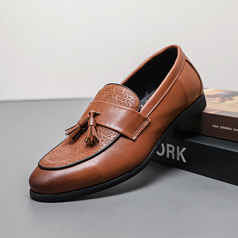 Men's Loafers Cross-border plus size New Style Leather Shoes Fashion British Men's Business Tassel Leather Shoes Slip-on Leather Shoes