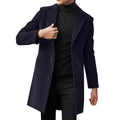Cross-border New Amazon Men's British Single-breasted Men's Long-sleeved Woolen Coat Coat Autumn and Winter Coat Fashion