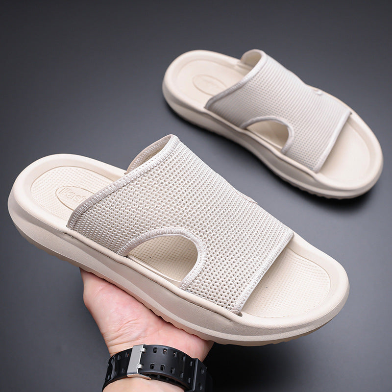 Sandals Men's New Summer Mesh Breathable Non-Slip Sandals Ultra-Light Thick Sole Heightening Sports and Leisure Beach Shoes