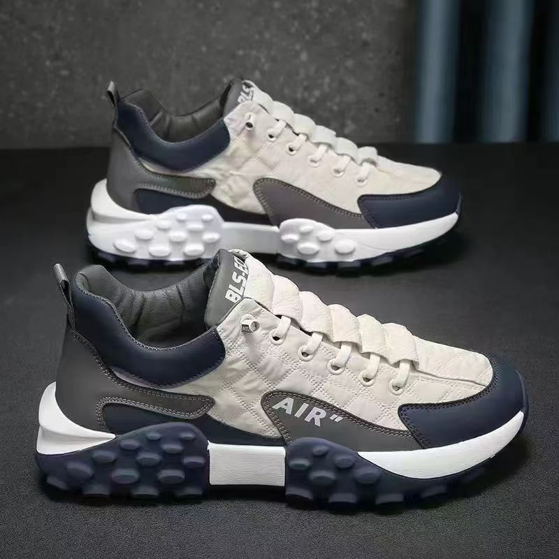 2025 Summer Men's Sports Shoes, Breathable Round-Toe Lace-Up Casual Shoes, Plastic Sole, Lightweight Mesh Lining