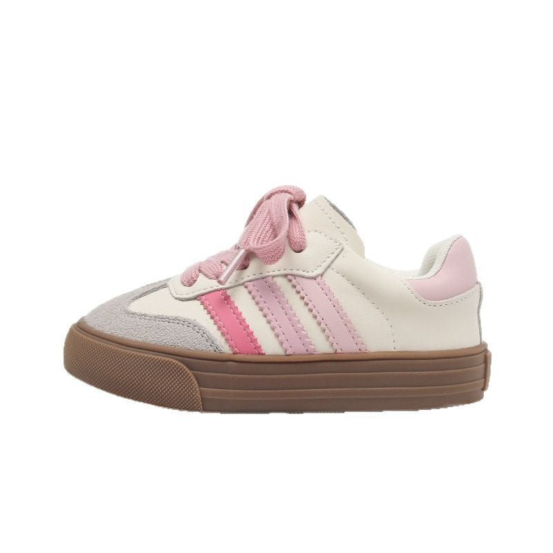 Children's Sports Shoes 2026 Spring and Autumn New Model Boys' Sneakers Breathable White Casual Shoes Kids' German Training Shoes