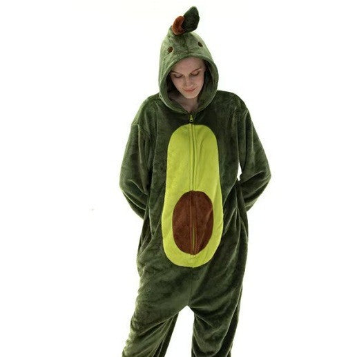 Spring, Autumn and Winter Adult Flannel Pajamas, Toilet Version, Men's and Women's Pajamas, One-Piece Cartoon Home Clothes, Can Be Worn Outside