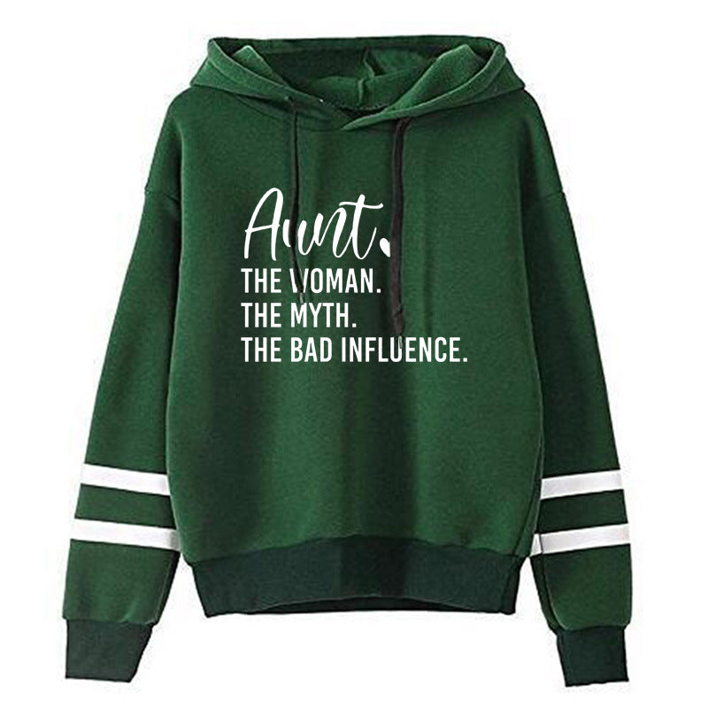 Foreign trade cross-border aunt Aunt The Women printed parallel bars striped sweater autumn and winter men's and women's top Europe and the United States
