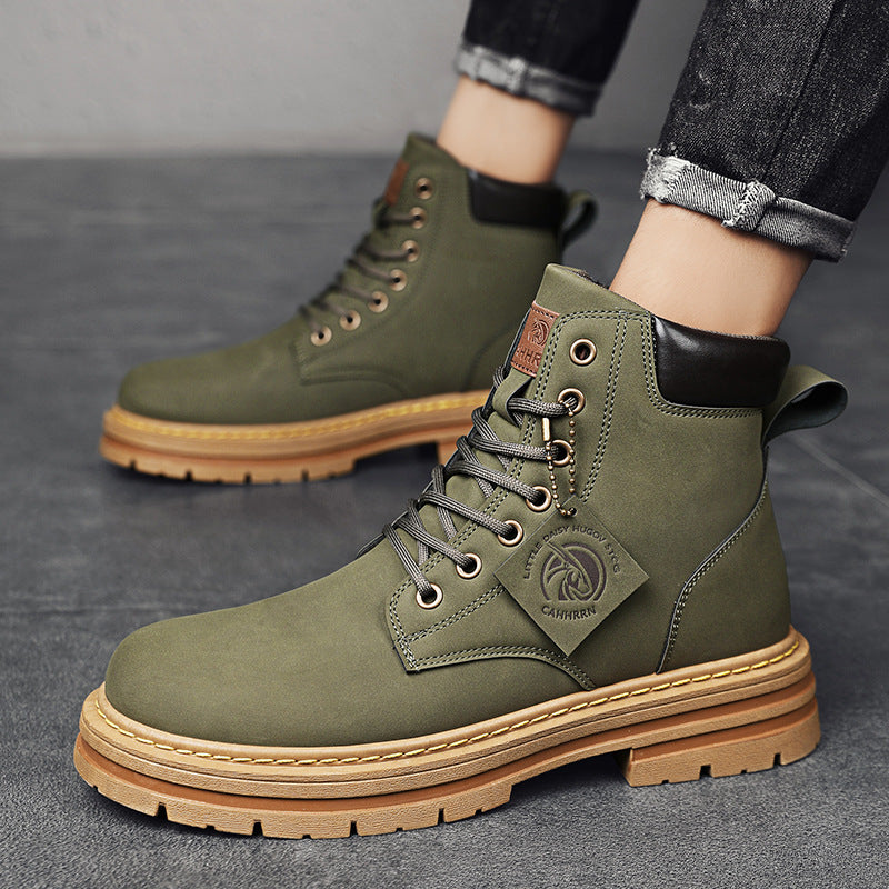 Big Yellow Boots, Big-Toe Martin Boots, 2025 Autumn and Winter High-Top Versatile Martin Boots, New Men's Work Shoes, Martin Boots