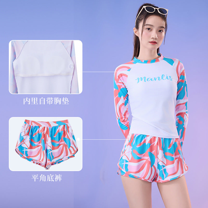2025 New Long Sleeve Sun Cover Slimming Conservative Swimming Pool Special Swimwear Women Swimwear Hot Spring Yoga