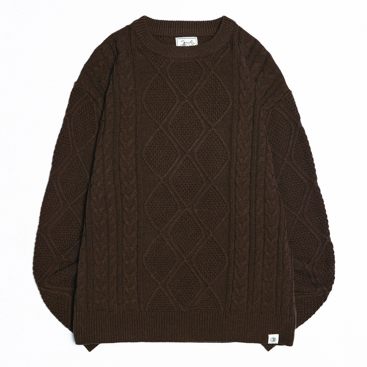 2024 American-style vintage twist knitted sweater men's loose round neck casual fashion brand all-match sweater men's gray and blue