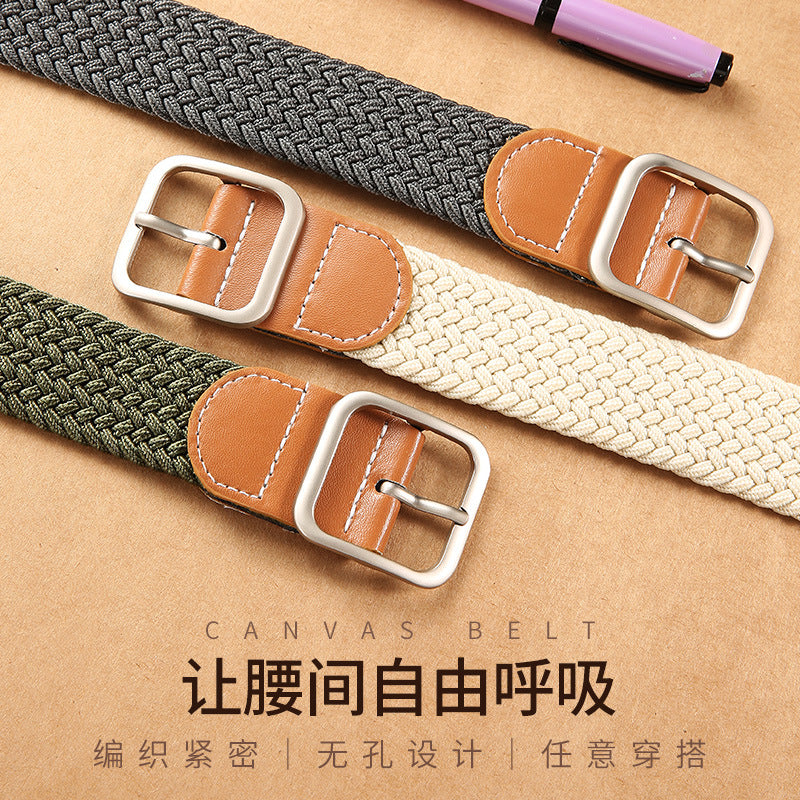 No-Punch Women's Belt, Versatile Denim Belt, Elastic Buckle Belt for Students, Lazy Belt