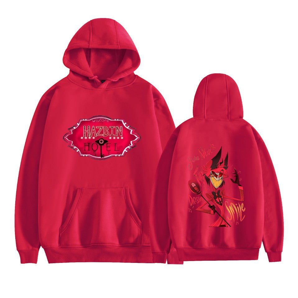New Amazon AliExpress Hell Inn Anime Rim Perimeter Printed Casual Loose Men's and Women's Hoodie