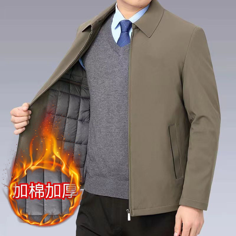 Manufacturer Wholesale Middle-Aged and Elderly Dad Jackets Men's Spring and Autumn Middle-Aged High-End Executive Jackets Button Casual Tops