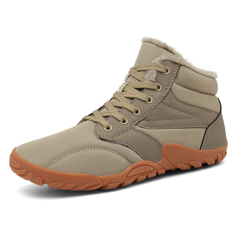 Cross-border Snow Boots Men's Winter Warm Boots Men's and Women's fleece-lined Warm Boots Outdoor Five-finger Waterproof Cotton Shoes Mountaineering Shoes