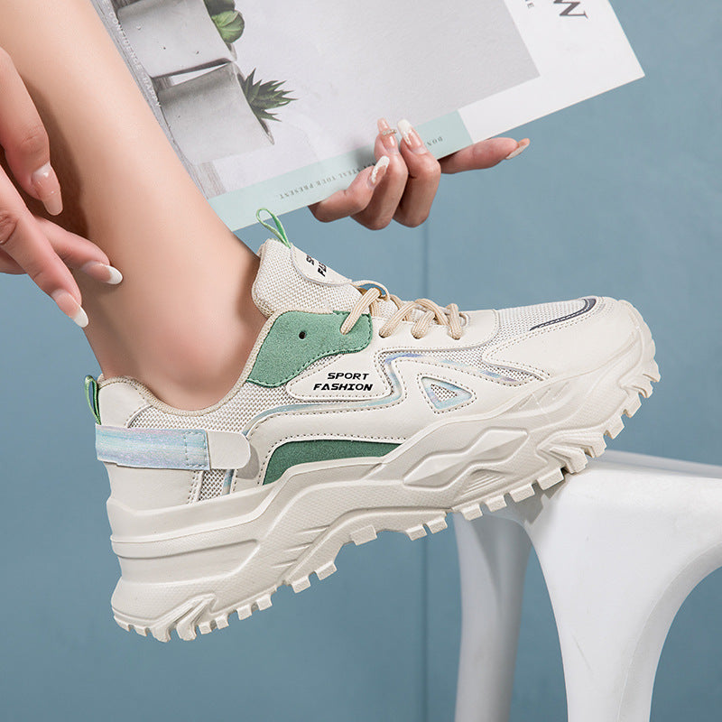 Spring and Summer New Sports Dad Shoes, Women's Casual Shoes, Low-Top Sports Shoes, Flat-Soled Platform Shoes, Lightweight Shoes