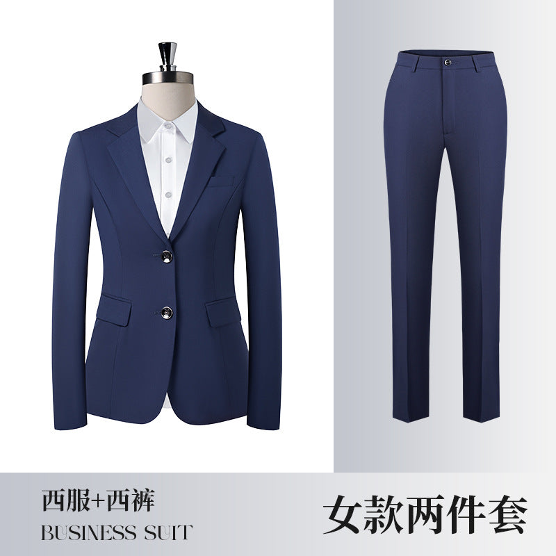 Four Seasons Serge Suit Business Suit for Men and Women Autumn Slim-fit Business Suit Women's Pants Vest Dress