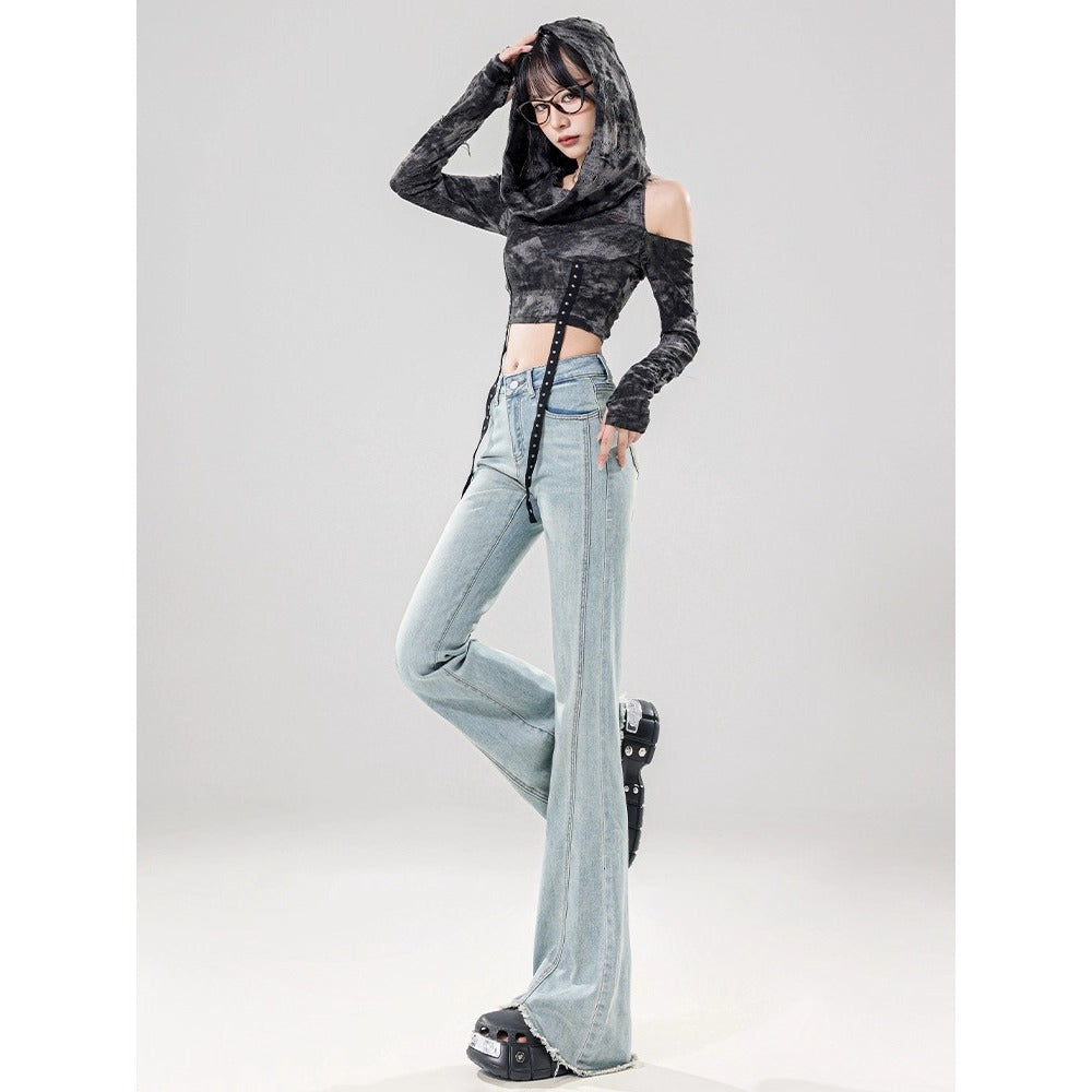 Petite Women's 2025 New High-Waisted Versatile Slim-Fit Stretchy Flared Jeans for a Trendy Look