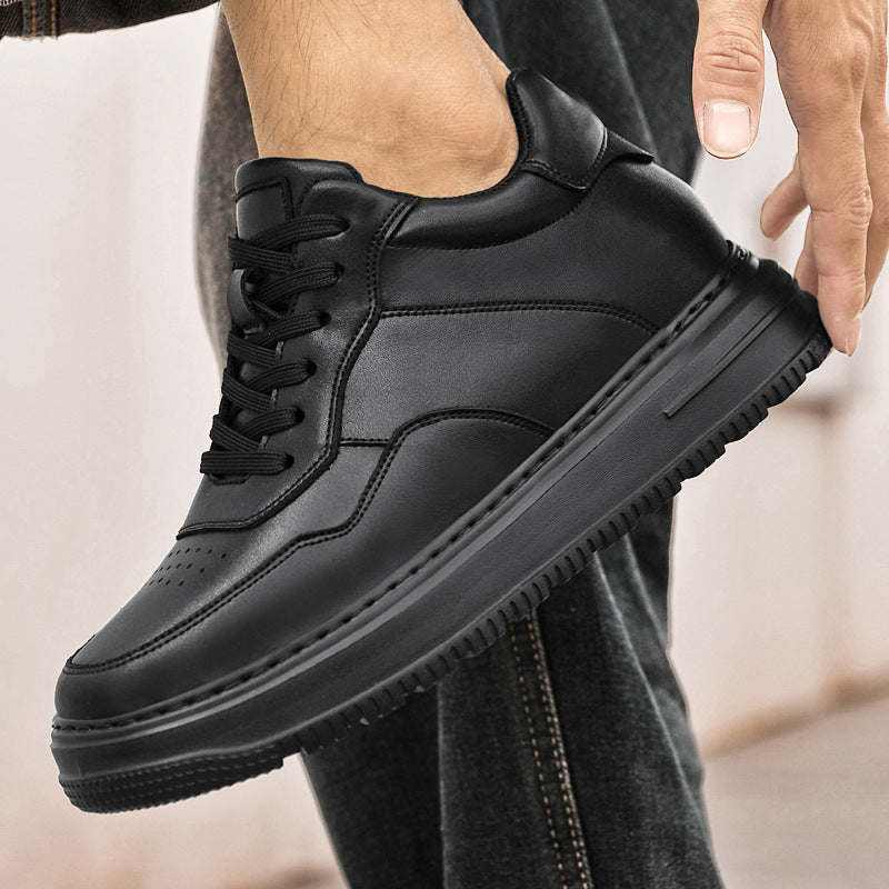Spring Invisible Inner Height Increase 8cm Men's Shoes Breathable Sports Shoes Trendyy Height Increasing Shoes White Shoes Casual Versatile Sneakers