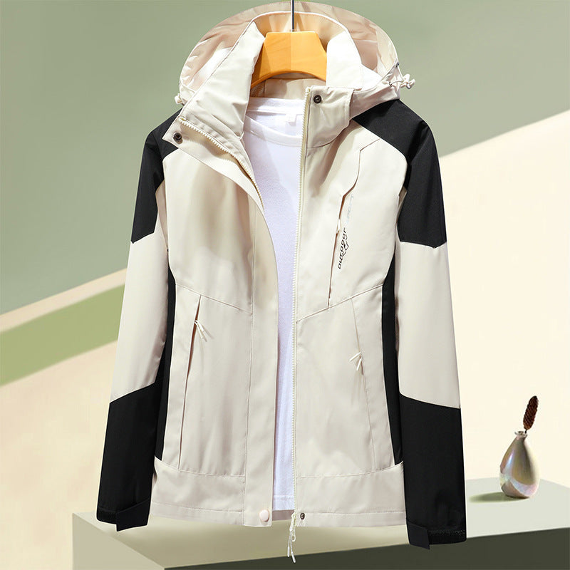 Jackets for Men and Women, Windproof and Waterproof Outdoor Sports Mountaineering Clothing, Fashionable and Trendy Spliced Color Hooded Jackets