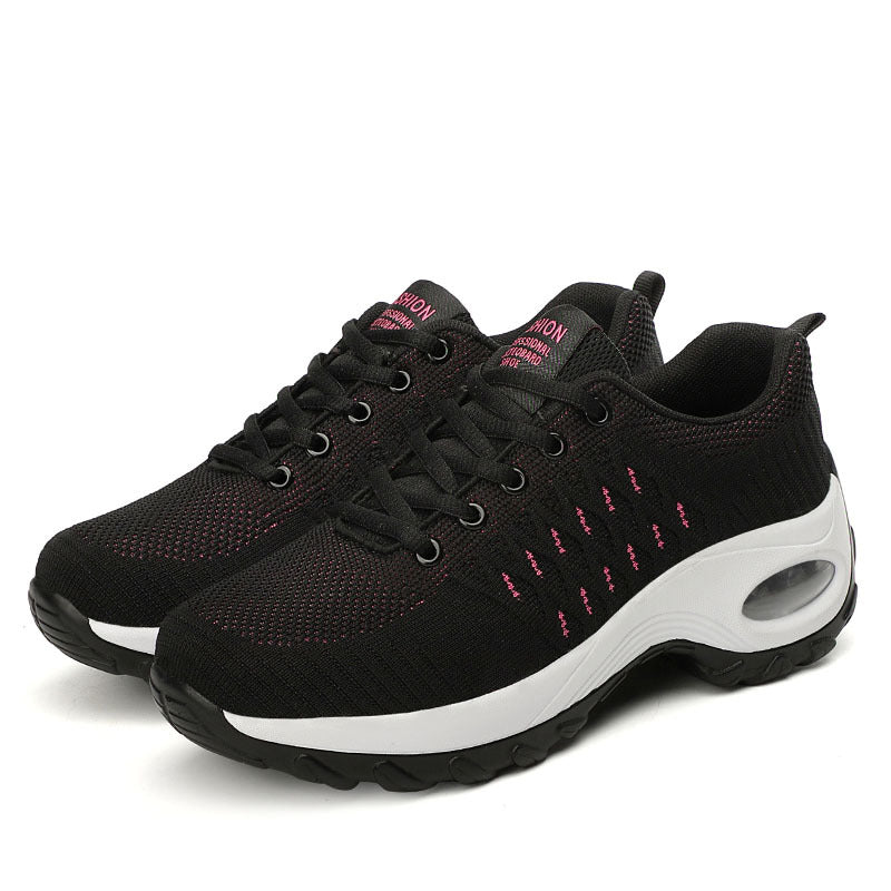Casual Sports Shoes for Women, All-Season Mom Shoes, Dance Shoes, Air-Cushioned Wedge Heels, Thick-Soled Running Shoes, Export Large Size Women's Shoes