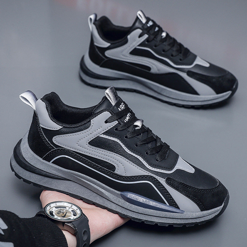 Spring New Breathable Casual Fashion Running Sneakers Trendy Versatile Thick-Soled Men's Dad Shoes