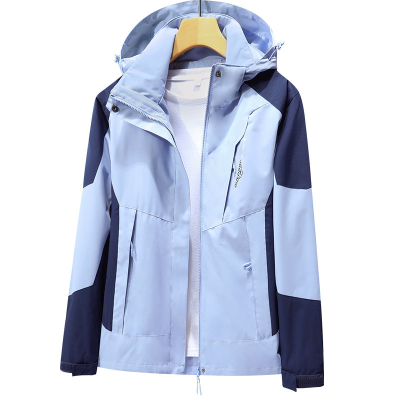Jackets for Men and Women, Windproof and Waterproof Outdoor Sports Mountaineering Clothing, Fashionable and Trendy Spliced Color Hooded Jackets