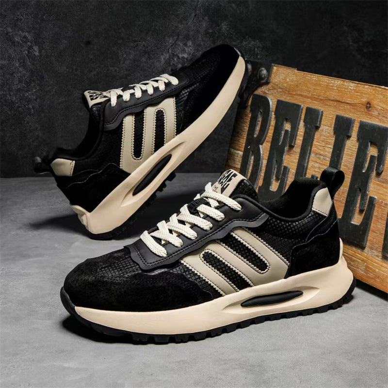 Men's Trendy Sneakers, Autumn Leather Breathable Running Shoes, Versatile Youth Shoes, Men's Casual Sneakers, Trendy Shoes
