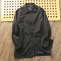 Island Country Quality! Spring Men's Pure Color Casual Lapel Mid-Length Windbreaker Jacket Youth Handsome and Versatile