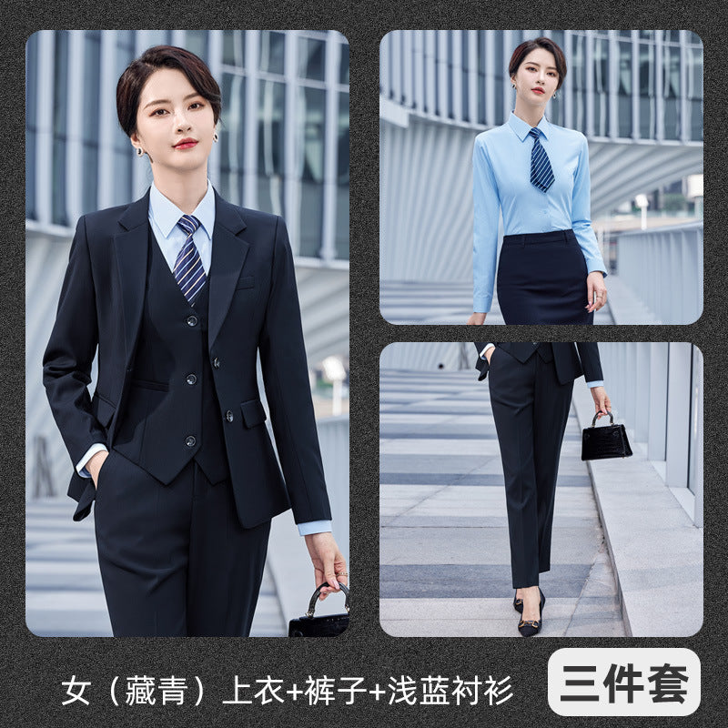 Suit Set Men's Business Wear Men's and Women's Same Formalism 4s Shop Tooling Sales Department Autumn and Winter Vest Work Clothes Suit
