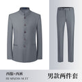 Gray Business Attire for Men and Women, Autumn and Winter Slim Business Bamboo Pattern Suit, Women's Trousers and Vest