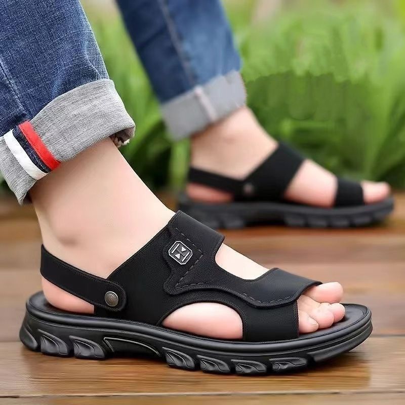 2025 new men's sandals casual outdoor non-slip breathable wear-resistant beach bath driving slippers a generation of hair