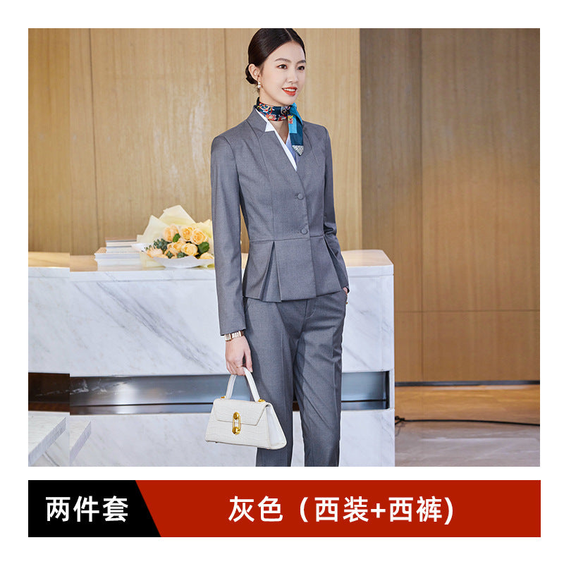 Professional suit suit women's Spring and Autumn 2023 new fashion temperament capable sales department real estate consultant work clothes
