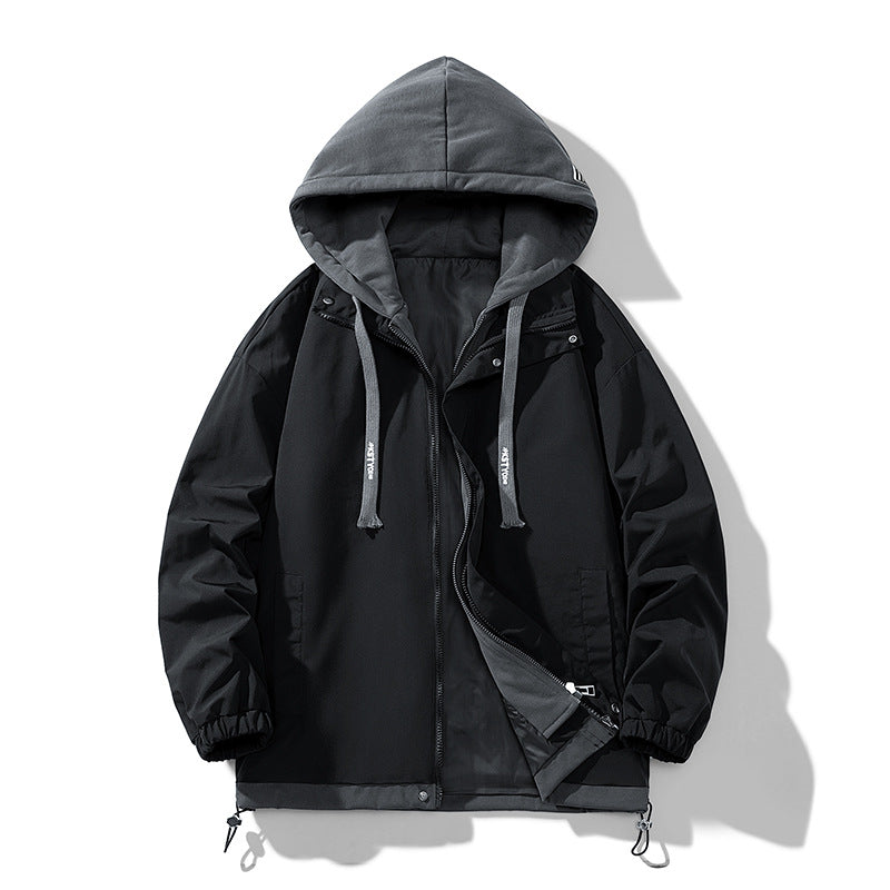 Outdoor Leisure New Style Men's and Women's Clothing Tops Windproof Jacket Coat Men's Fake Two-Piece Spring and Autumn Loose Fit